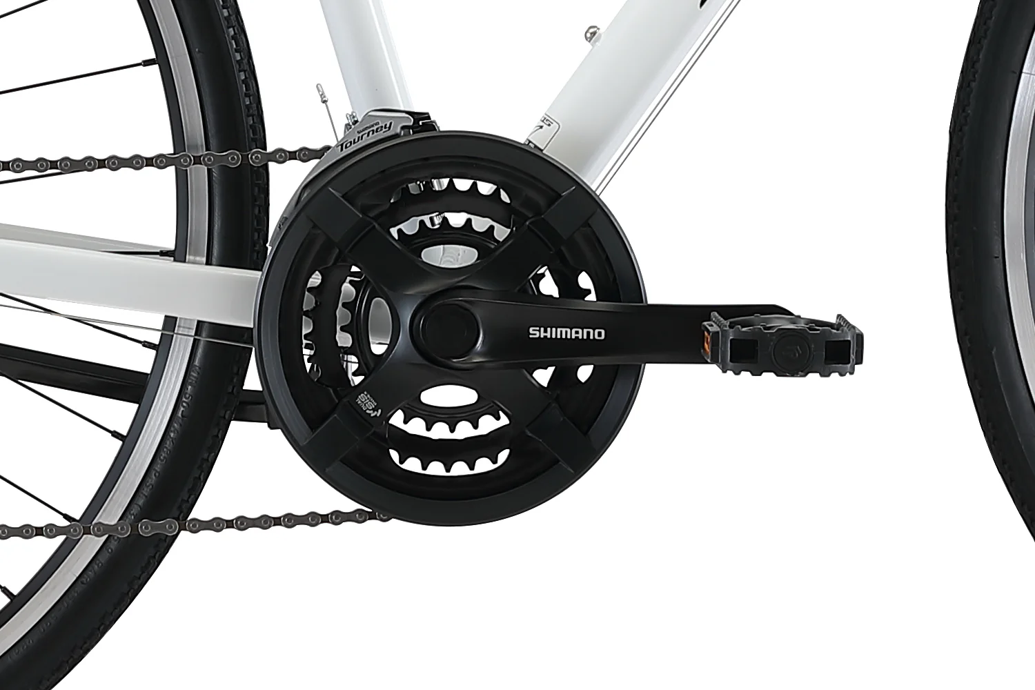 XDSBIKE Cross 200 21sp 700C Step-Through Comfort Hybrid Bike // Arctic White - Image 3