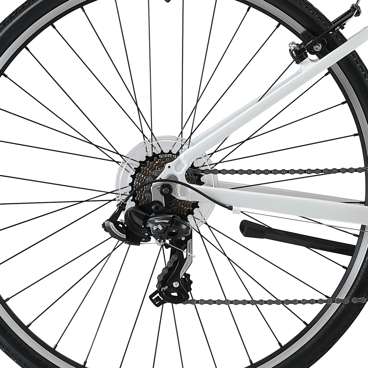 XDSBIKE Cross 200 21sp 700C Step-Through Comfort Hybrid Bike // Arctic White - Image 7